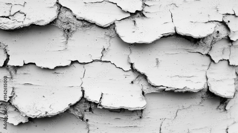 Obraz premium White painted wood bark showing age and cracks