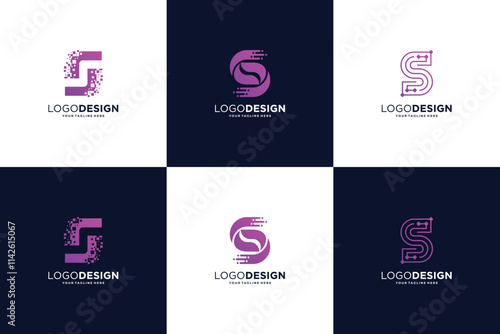 Letter S Connection Logo Design Collection