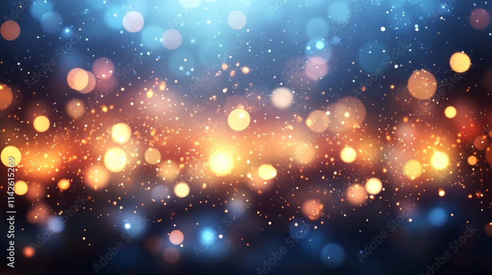 Abstract Background With Blue And Gold Lights Abstract Background With Blue And Gold Lights