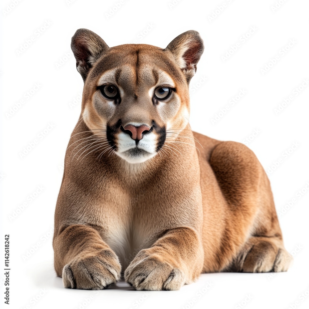 Obraz premium puma isolated on white background
