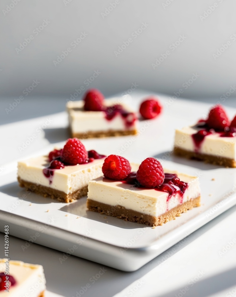 Creamy Cheesecake Bars Topped with Raspberries Delight Creamy Cheesecake Bars Topped with Raspberries Delight