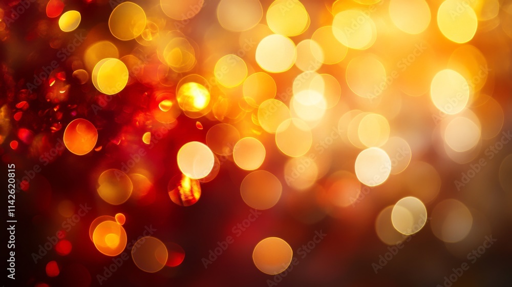 Fototapeta premium Abstract Red and Gold Bokeh Lights Background