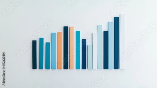 Colorful Abstract Chart with Vertical Bars on Light Background