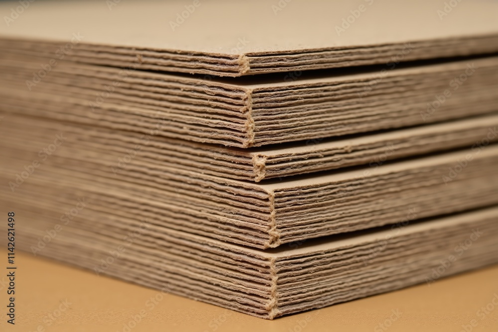 Stack of cardboard sheets for packaging and eco-friendly craft projects Stack of cardboard sheets for packaging and eco-friendly craft projects