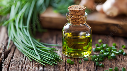 "Fresh Green Chives in Nature"