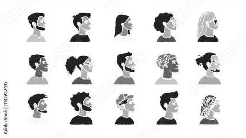 Profile headshots of diverse individuals in faceless avatar
