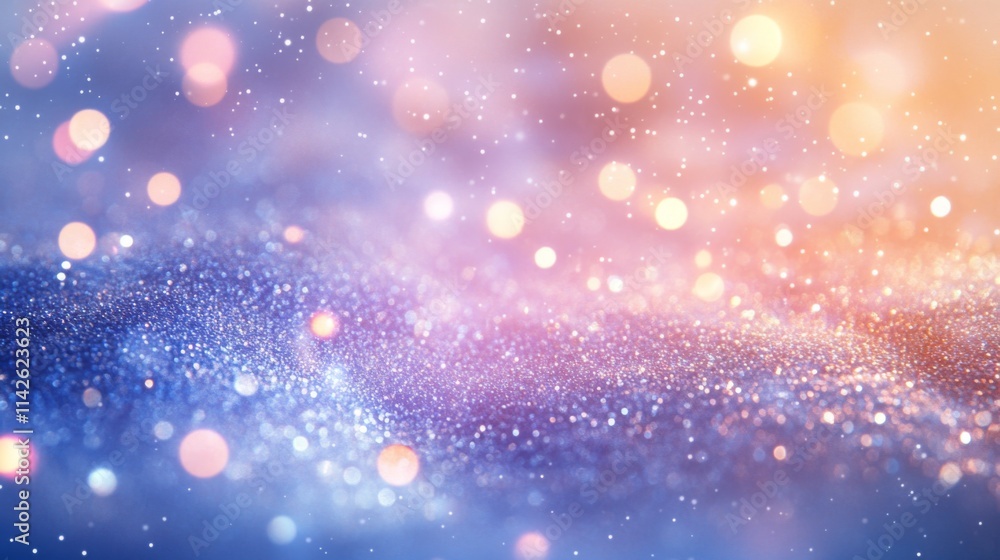 Fototapeta premium Glittering Sparkle Background With Blue And Pink Hues