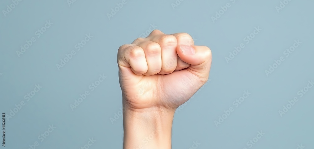 A raised fist symbolizing strength, unity, and resistance against injustice. A raised fist symbolizing strength, unity, and resistance against injustice.