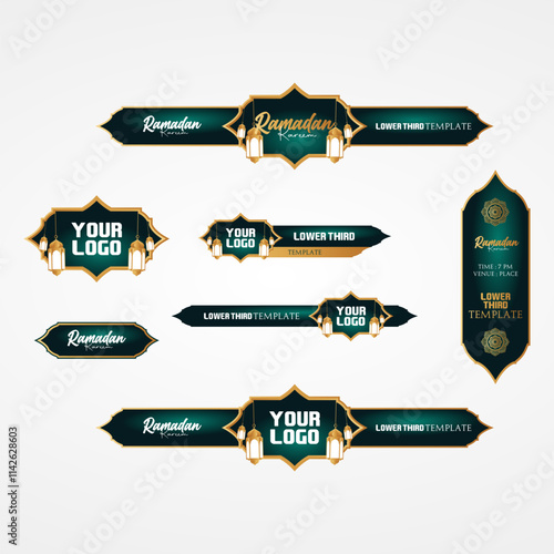 islamic lower third vector set of lower third islamic design