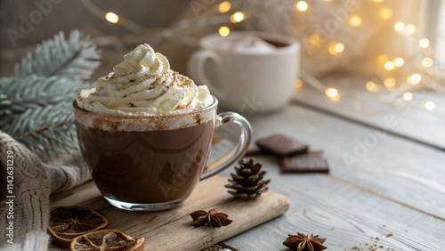 Elegant Whipped Cream on Hot Chocolate