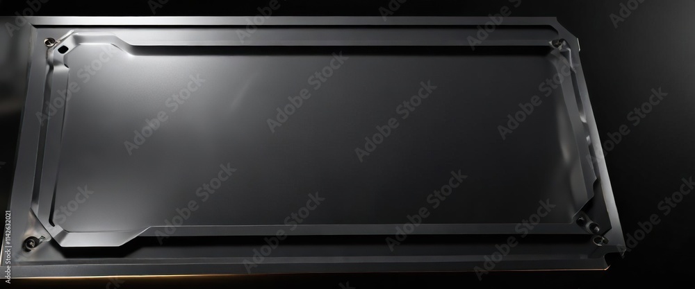 metallic plate on black background with subtle shading, industrial style, metallic plates metallic plate on black background with subtle shading, industrial style, metallic plates