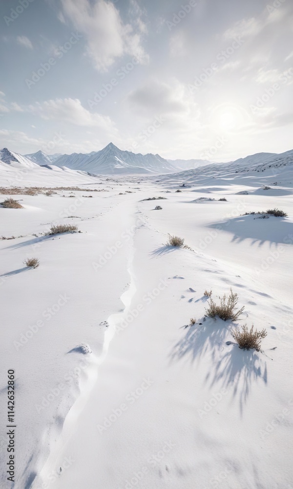 custom made wallpaper toronto digitalMinimalist landscape with a vast expanse of white, vast space, empty land, serene atmosphere