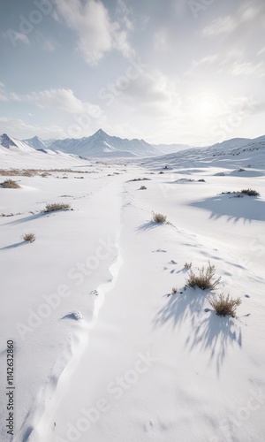 Wallpaper Mural Minimalist landscape with a vast expanse of white, vast space, empty land, serene atmosphere Torontodigital.ca