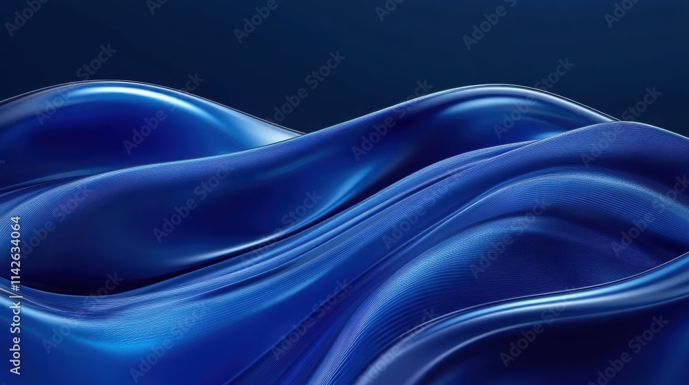 Obraz premium Abstract Blue Waves Smooth Surface Texture Design