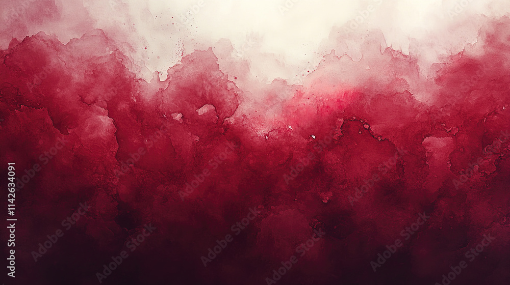 Fototapeta premium Dynamic red watercolor with bold brush strokes creating vibrant texture