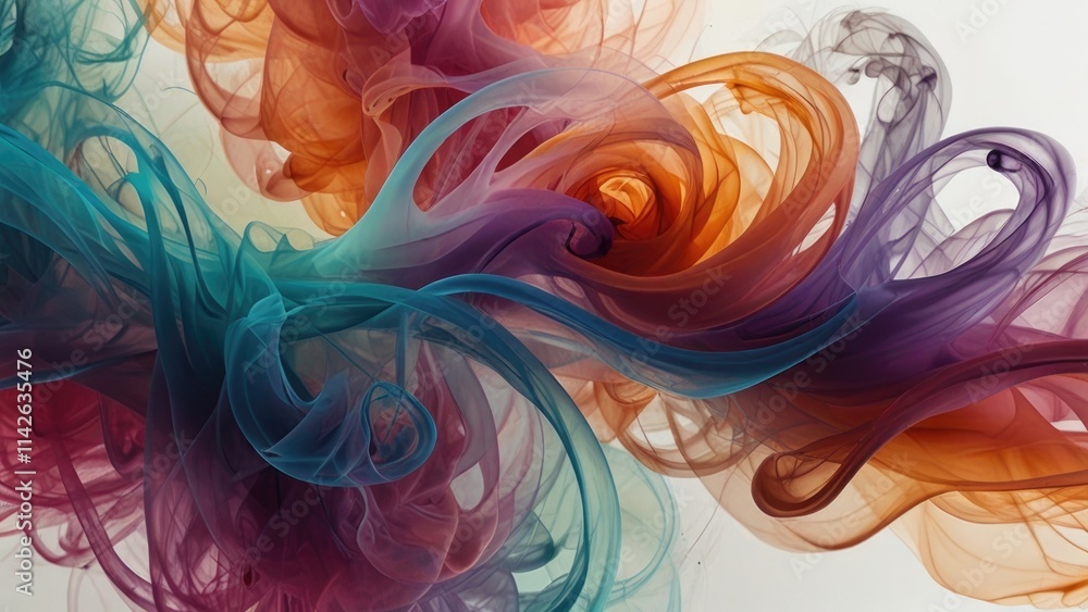 Vibrant swirling abstract art with colorful smoke patterns in motion. Vibrant swirling abstract art with colorful smoke patterns in motion.