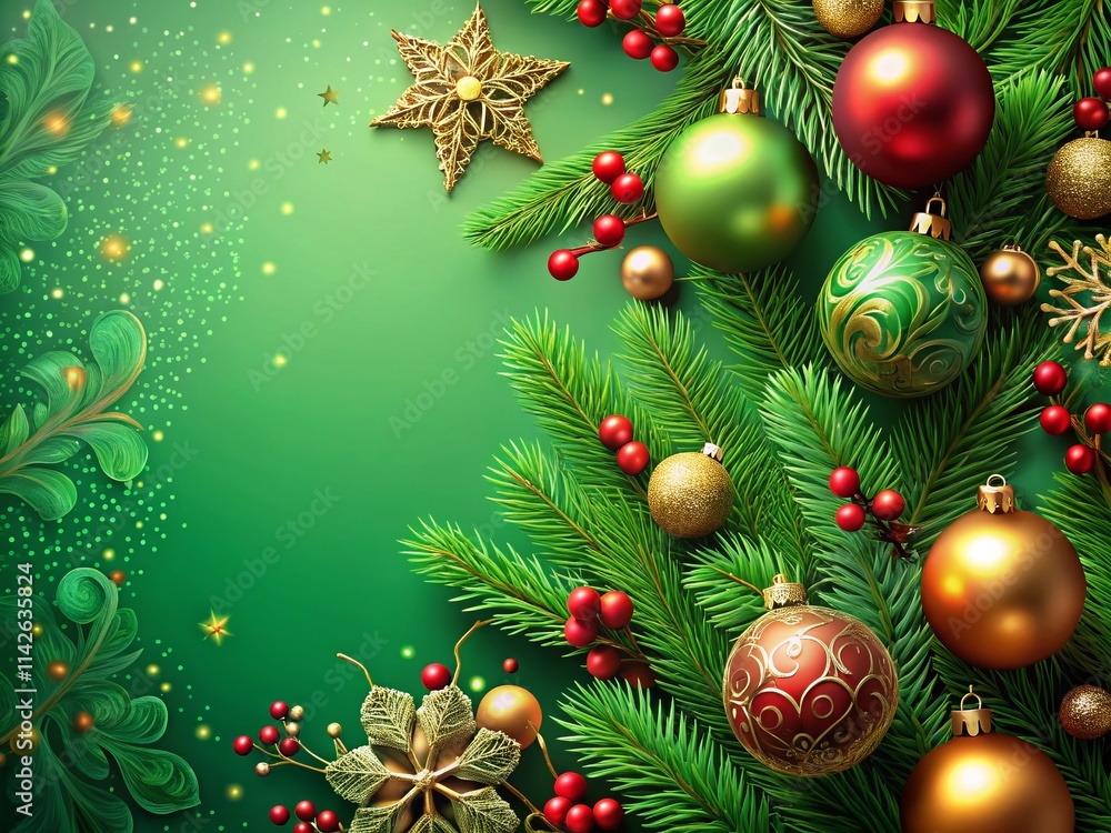 Green Ornament Background Design, Festive Holiday Decoration, Elegant Nature Wallpaper, Christmas Ornament, Green Leaf Pattern, Eco-Friendly Design Green Ornament Background Design, Festive Holiday Decoration, Elegant Nature Wallpaper, Christmas Ornament, Green Leaf Pattern, Eco-Friendly Design