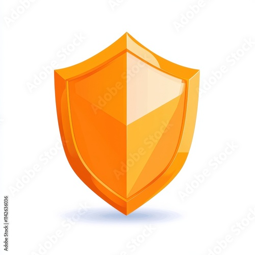 Minimalistic Shield Icon on Clean White Background Symbolizing Protection Security and Strength in a Simplistic Modern Design Aesthetic for Various Uses photo