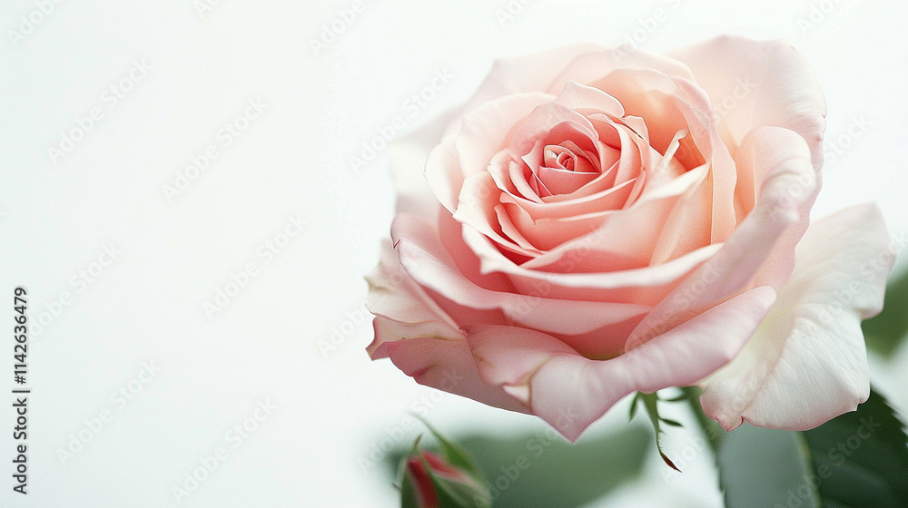 Fototapeta premium New Dawn Rose on an isolated white background, object focused, png, stock image, hd quality