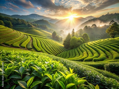 Green Tea Fields: Japanese Tea Plantation Documentary Photography photo