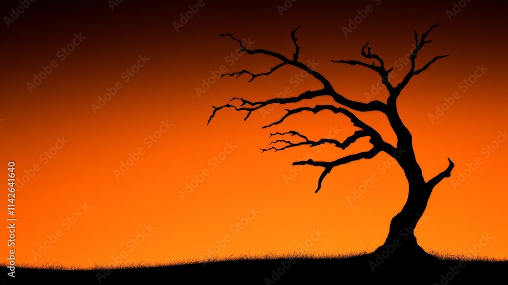 Sunset Silhouette of a Dead Tree Sunset Silhouette of a Dead Tree