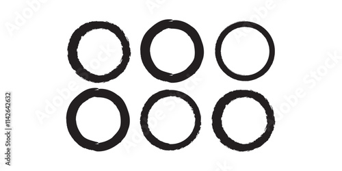 grunge circle stamp set. Round stamp vector isolated on white background. stamp vector. For grunge badge, seal, ink and stamp design template. Round grunge hand drawn circle shape