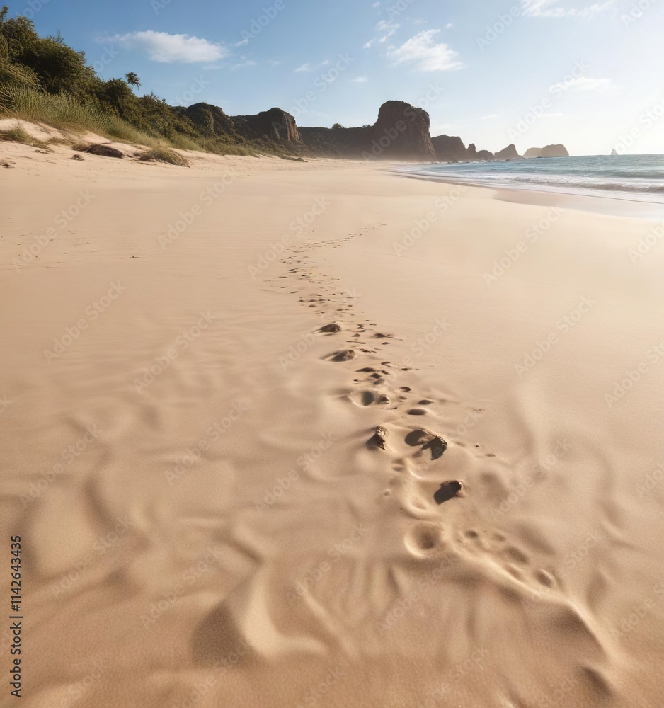 Soft fine sand shifts and settles in the soft summer breeze on a sandy beach, ocean views, settling, soft Soft fine sand shifts and settles in the soft summer breeze on a sandy beach, ocean views, settling, soft