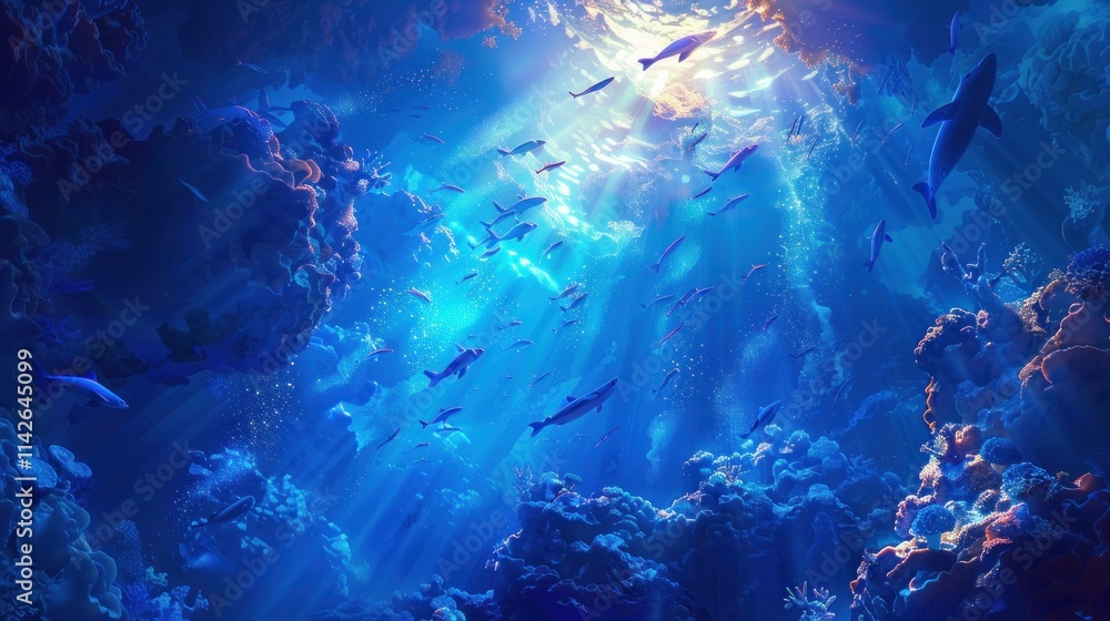 Fototapeta premium Sunlit Ocean Depths