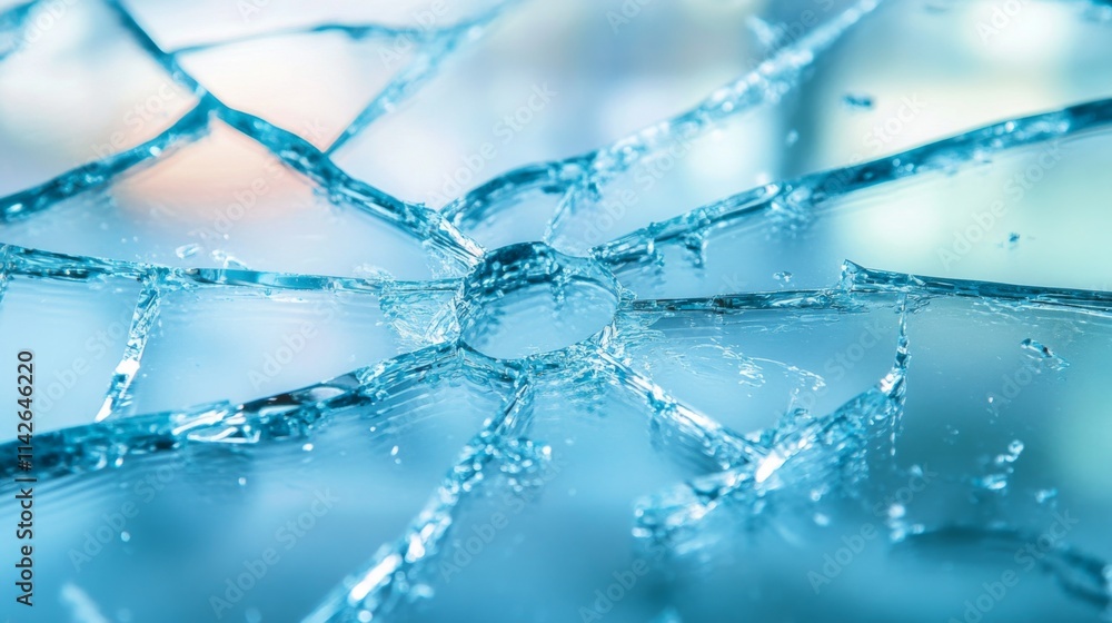 Shattered Glass Abstract Blue Texture Background Shattered Glass Abstract Blue Texture Background