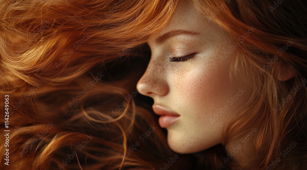 A close-up portrait of a beautiful european woman with long hair and make-up . Haircare, beauty and cosmetics concept. A close-up portrait of a beautiful european woman with long hair and make-up . Haircare, beauty and cosmetics concept.