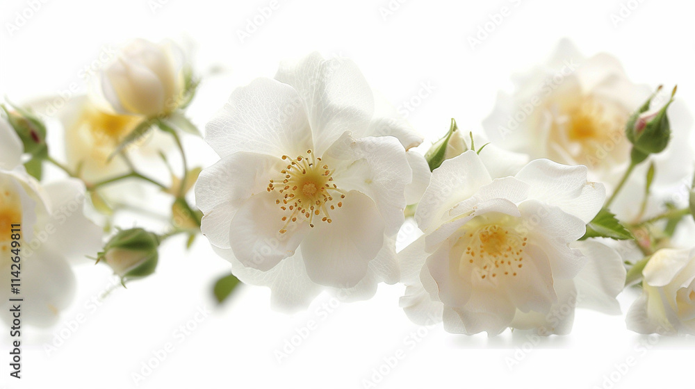 Lady Banks Rose on an isolated white background, object focused, png, stock image, hd quality Lady Banks Rose on an isolated white background, object focused, png, stock image, hd quality