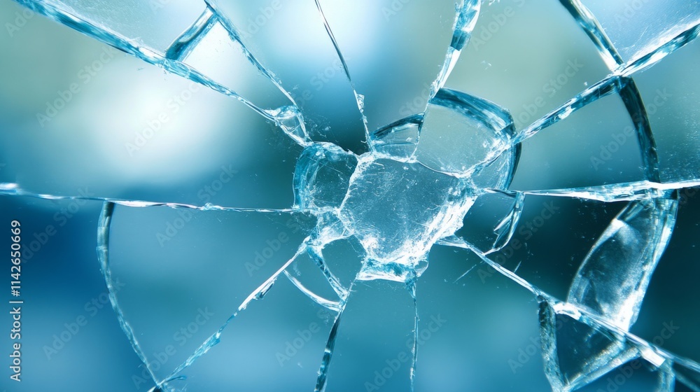 Shattered Glass Abstract Blue Background Texture Shattered Glass Abstract Blue Background Texture