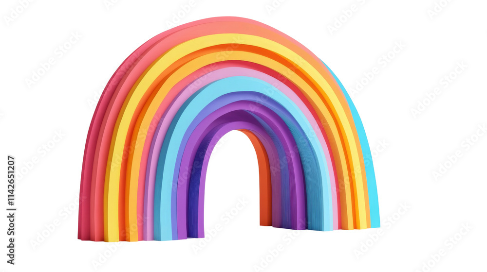 Fototapeta premium Brightly colored rainbow arch design, transparent background