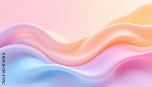 Pastel Abstract Art, Flowing Gradient Design