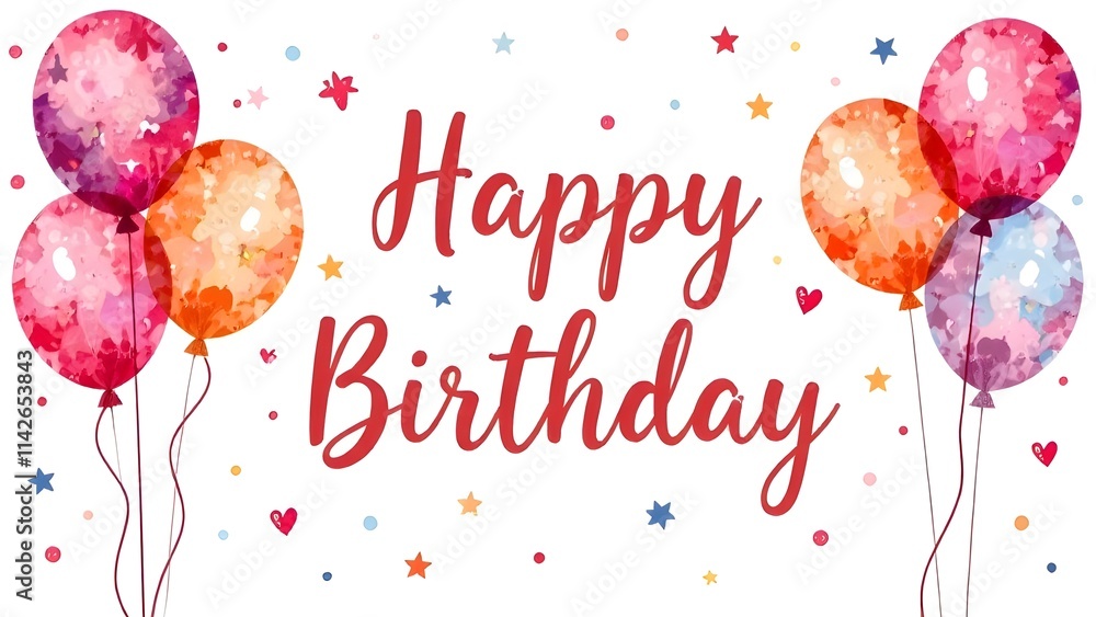 This is a joyful birthday card featuring a delightful balloons