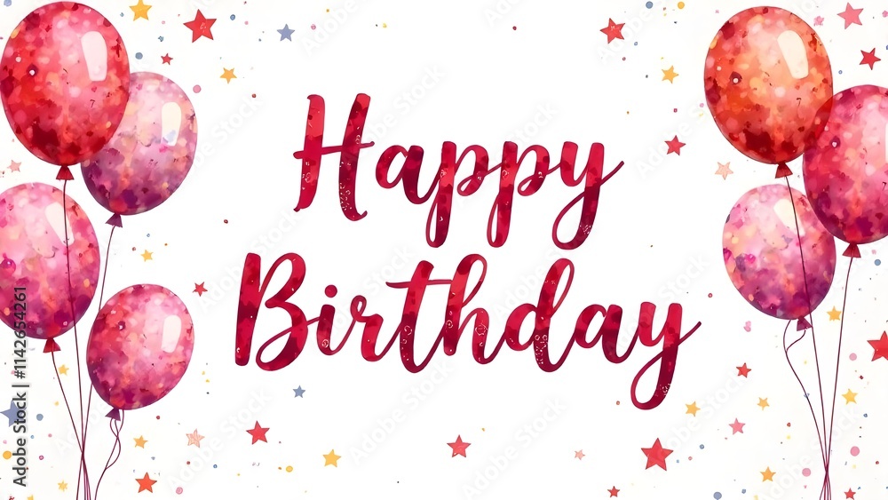 This is a joyful birthday card featuring a delightful balloons