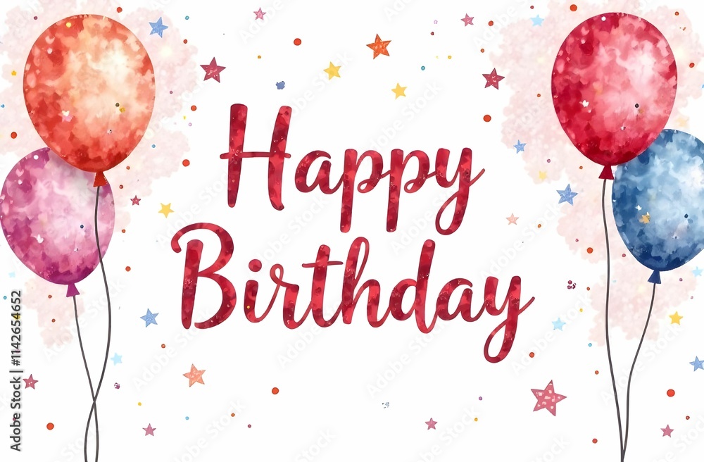 This is a joyful birthday card featuring a delightful balloons