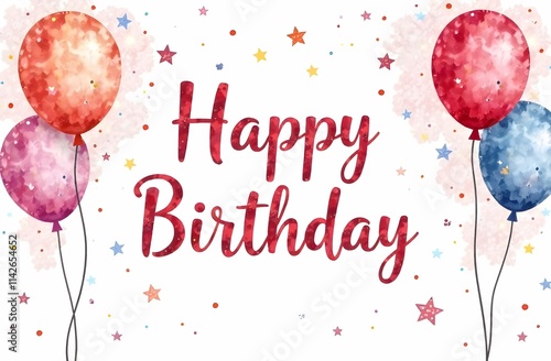 Obraz na płótnie This is a joyful birthday card featuring a delightful balloons w salonie