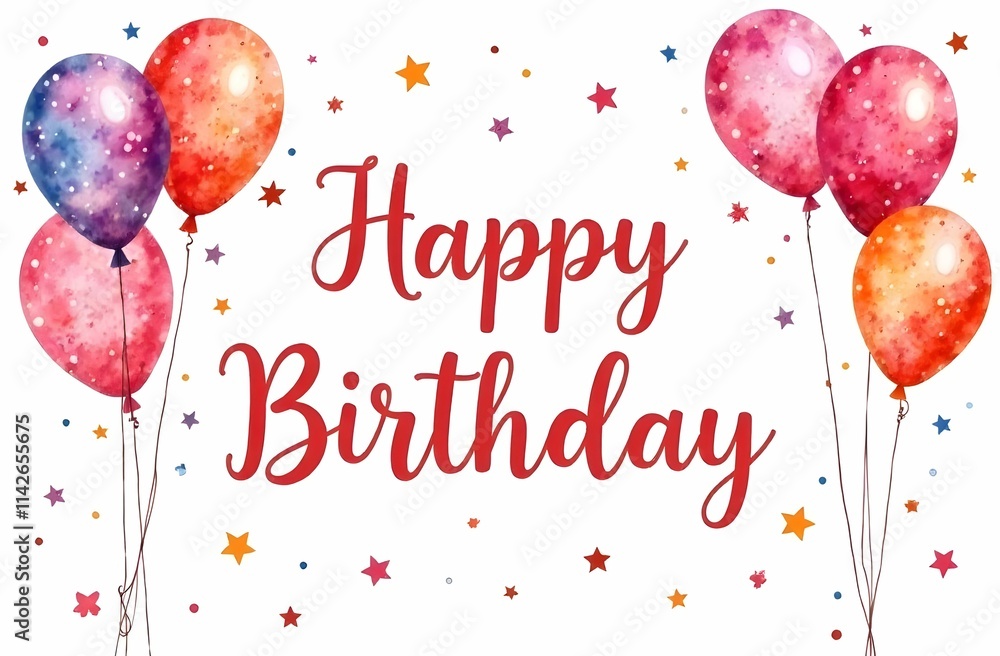This is a joyful birthday card featuring a delightful balloons