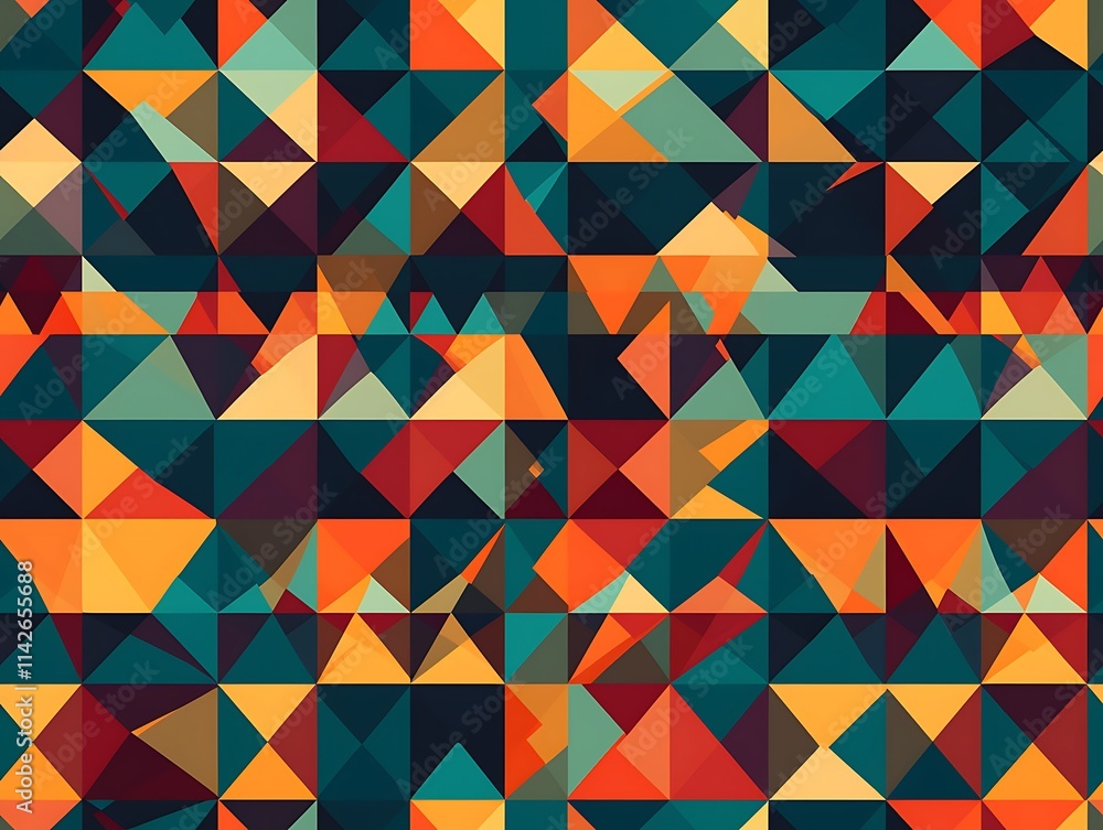 Abstract Geometric Pattern Of Colorful Triangles Abstract Geometric Pattern Of Colorful Triangles