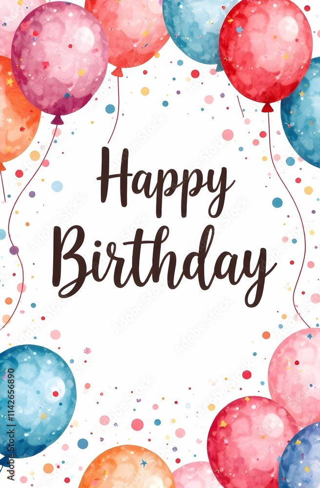 This is a joyful birthday card featuring a delightful balloons