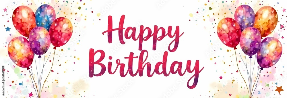 This is a joyful birthday card featuring a delightful balloons