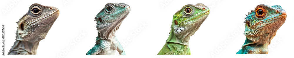 Obraz premium Collection of A lizard isolated on transparent background