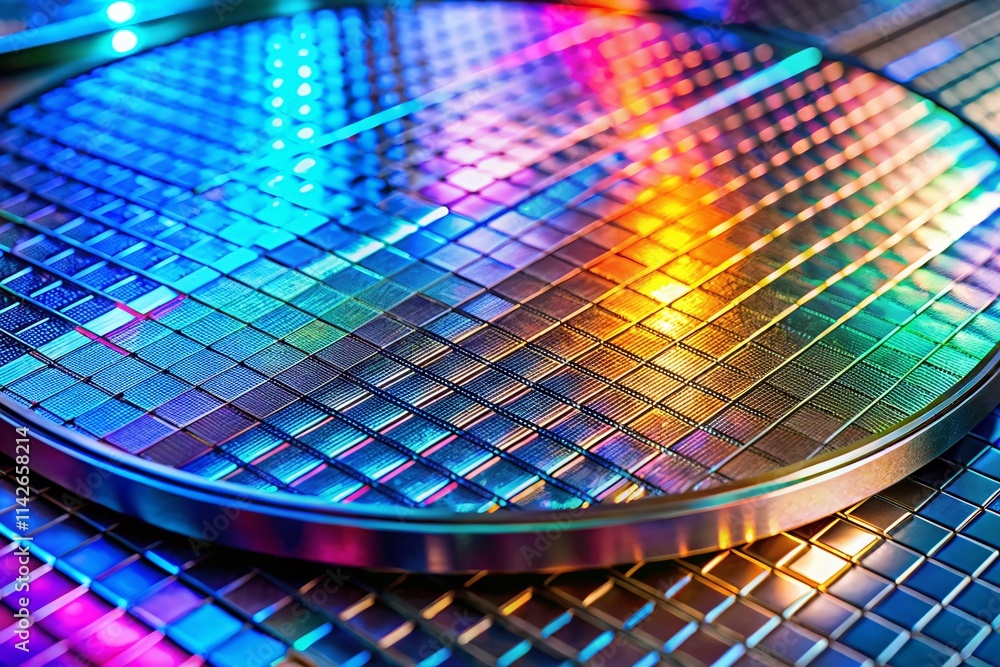 High-Tech Silicon Manufacturing: Precision Wafer Fabrication, Semiconductor Production, Cleanroom Technology, Silicon Ingot, Chip Manufacturing Process