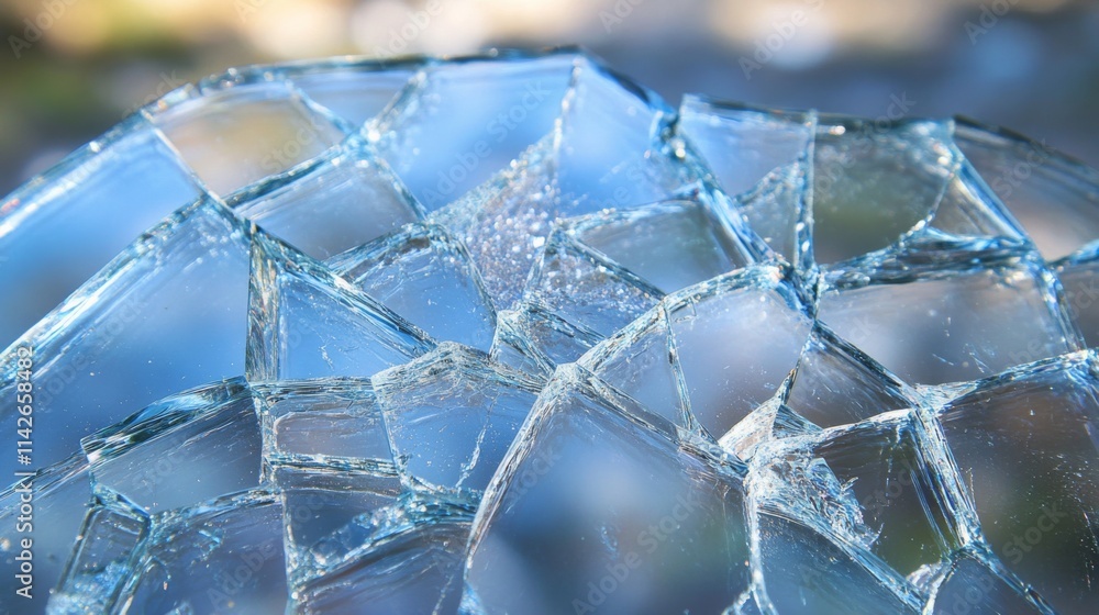 Shattered Glass Fragments Abstract Blue Texture Shattered Glass Fragments Abstract Blue Texture