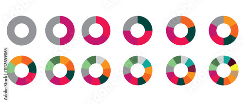 Billede på lærred Circle division infographic icon set