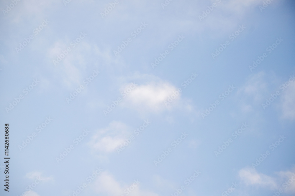A clear blue sky with a few clouds A clear blue sky with a few clouds