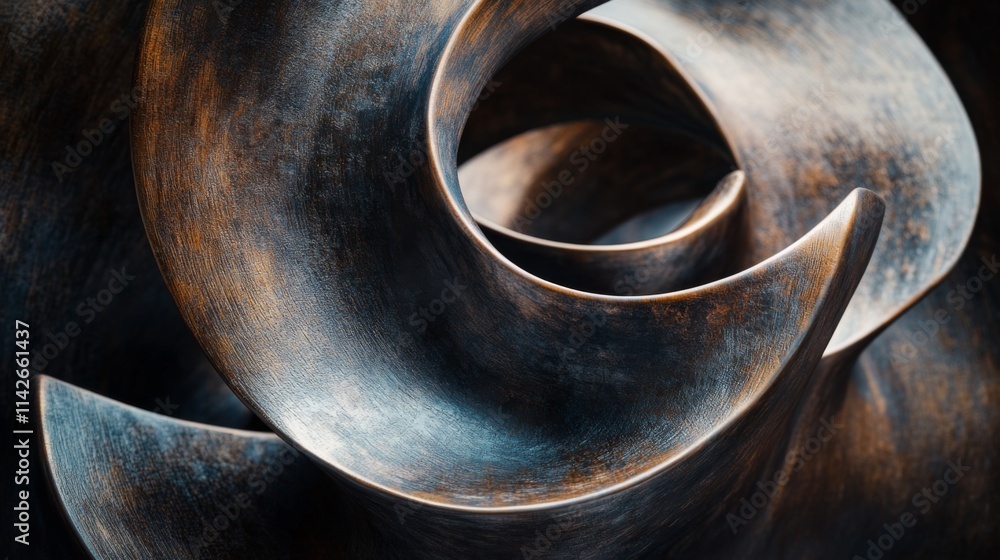 Abstract Swirling Bronze Sculpture Artistic Design Abstract Swirling Bronze Sculpture Artistic Design