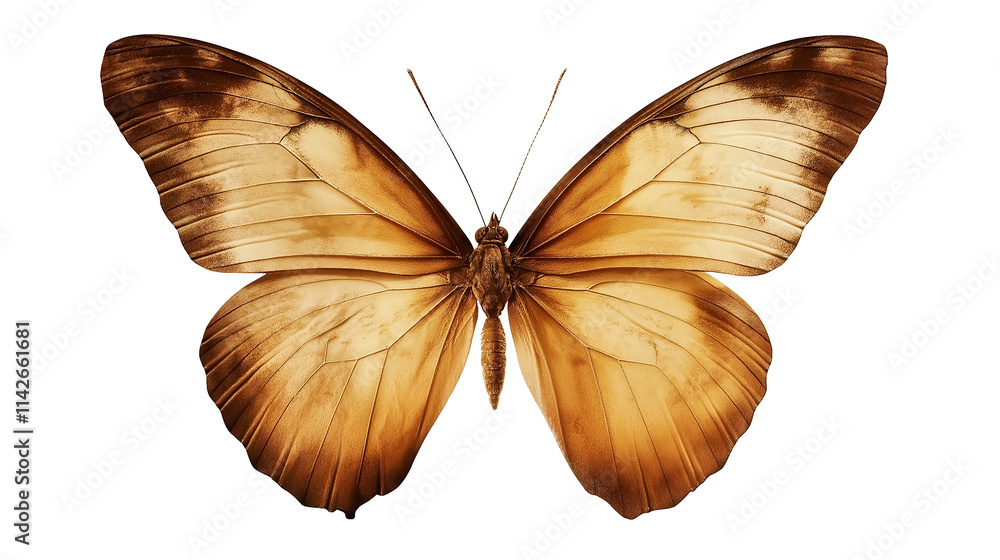 Fototapeta premium Brown butterfly vintage isolated on a white background