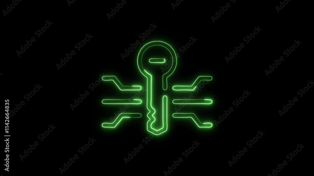 Glowing neon Encryption icon isolated on black background. HD Video motion graphic animation Glowing neon Encryption icon isolated on black background. HD Video motion graphic animation